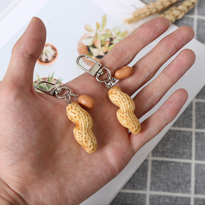 Wholesale PVC Simulation Peanut Creative Keychain